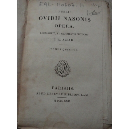 Publii Ovidii Nasonis Opera. Tomus quintus. Page de titre.