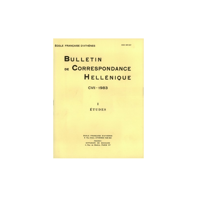 Bulletin de Correspondance Hellénique - CVII - 1983. - I Etudes