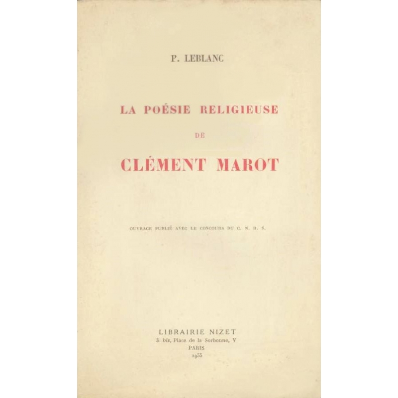 La poésie religieuse de Clément Marot