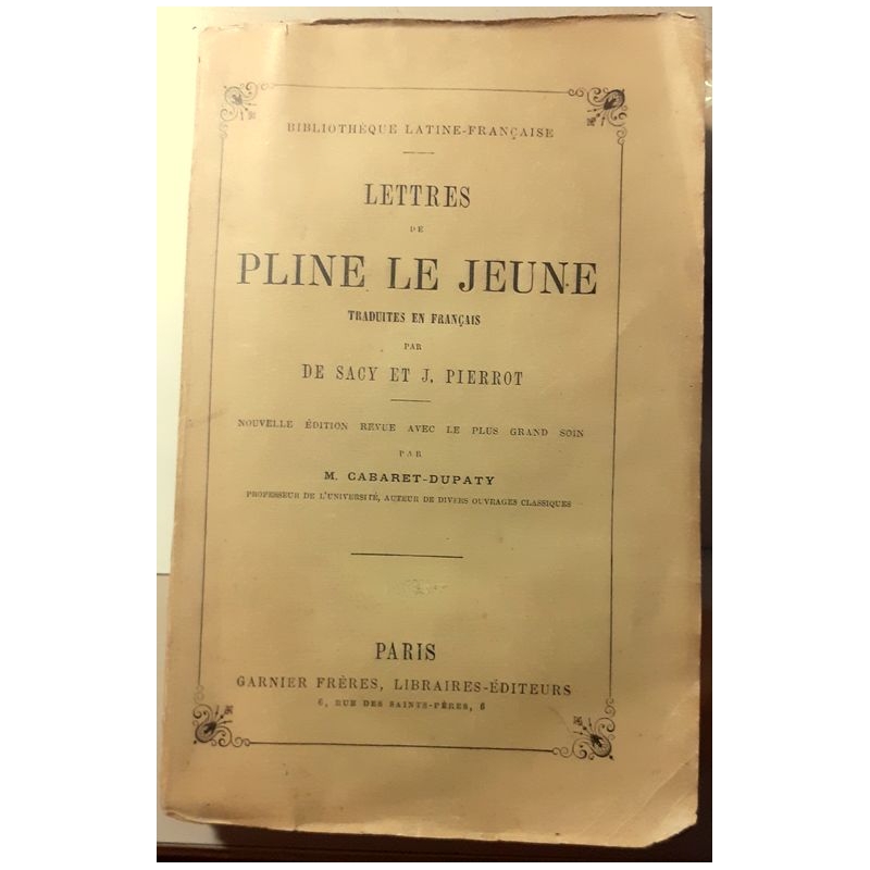 Lettres de Pline le Jeune. Couverture.