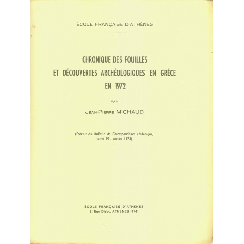 Chronique des fouilles et découvertes archéologiques en Grèce en 1972